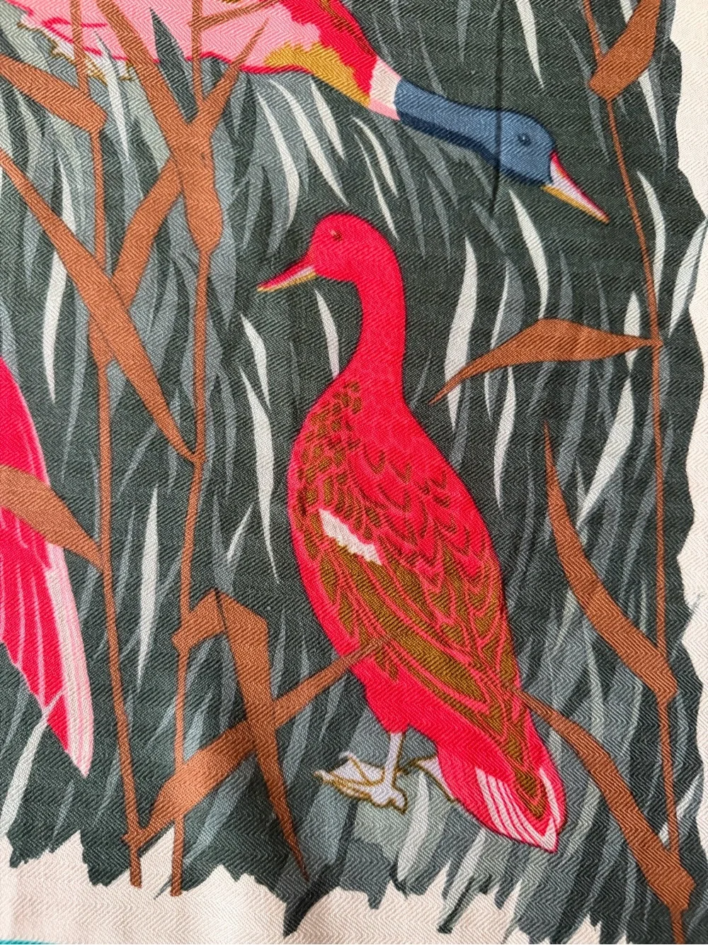 Vibrant Hermes Cols - Verts Cashmere/Silk Scarf.